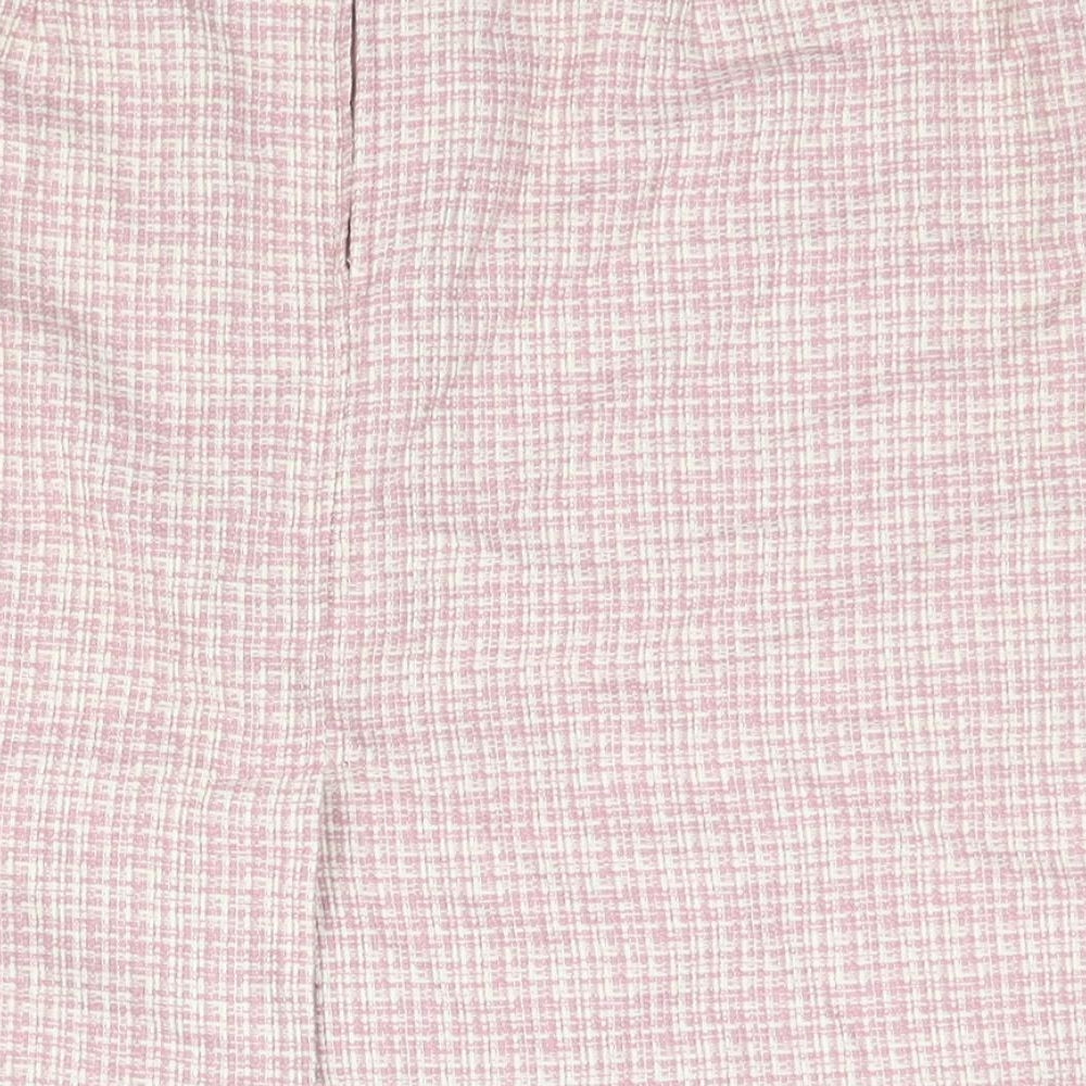 Sarah Hamilton Womens Pink Check Polyester Straight & Pencil Skirt Size 14 Zip