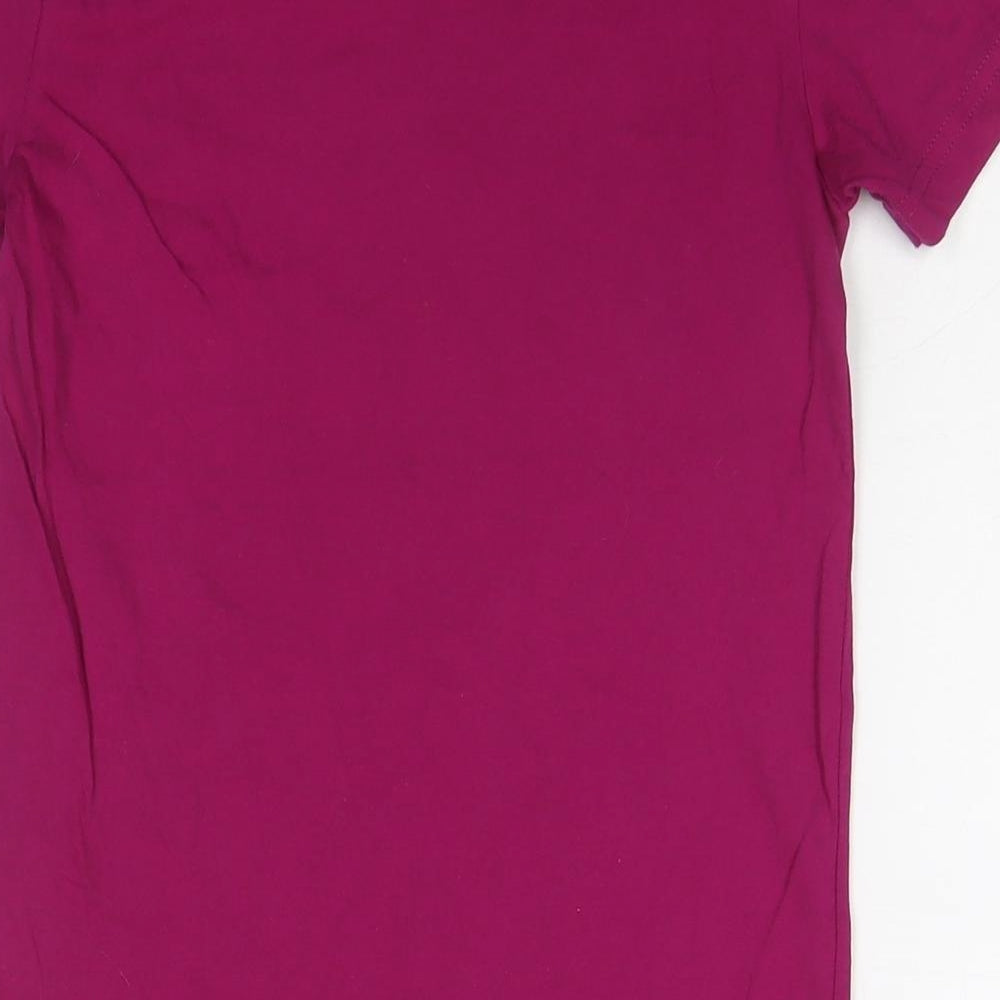 American Apparel Womens Purple Cotton Basic T-Shirt Size S Round Neck - Turkey Flag