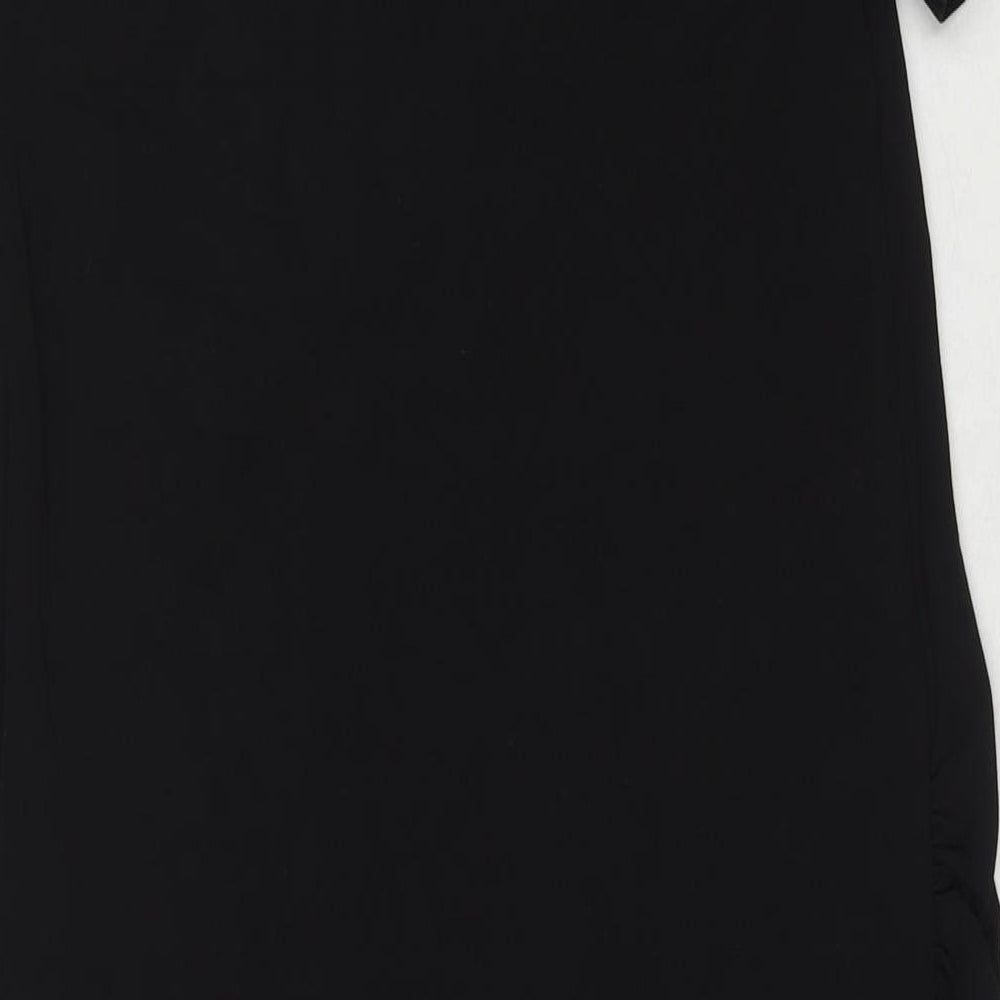 H&M Womens Black Cotton T-Shirt Dress Size 12 Scoop Neck Pullover