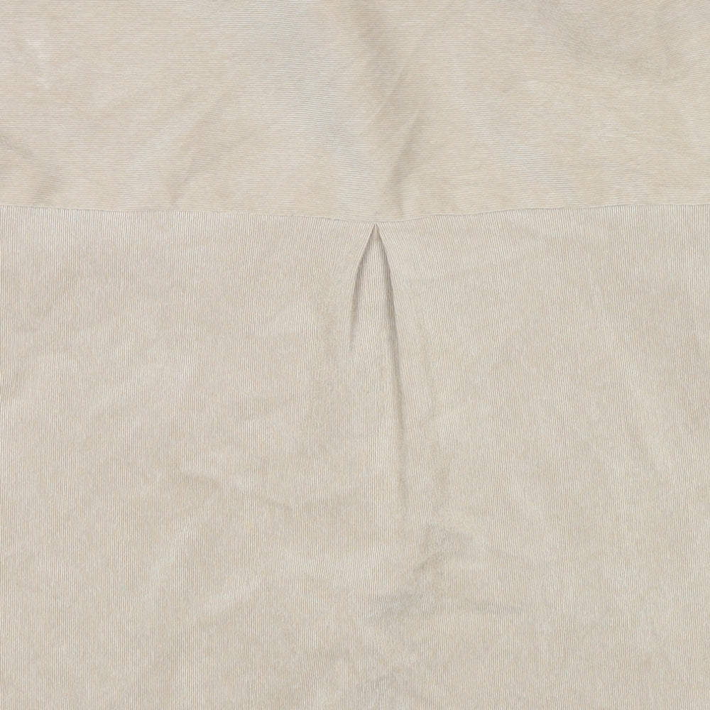 Zara Womens Beige Cotton Basic Button-Up Size XS Collared