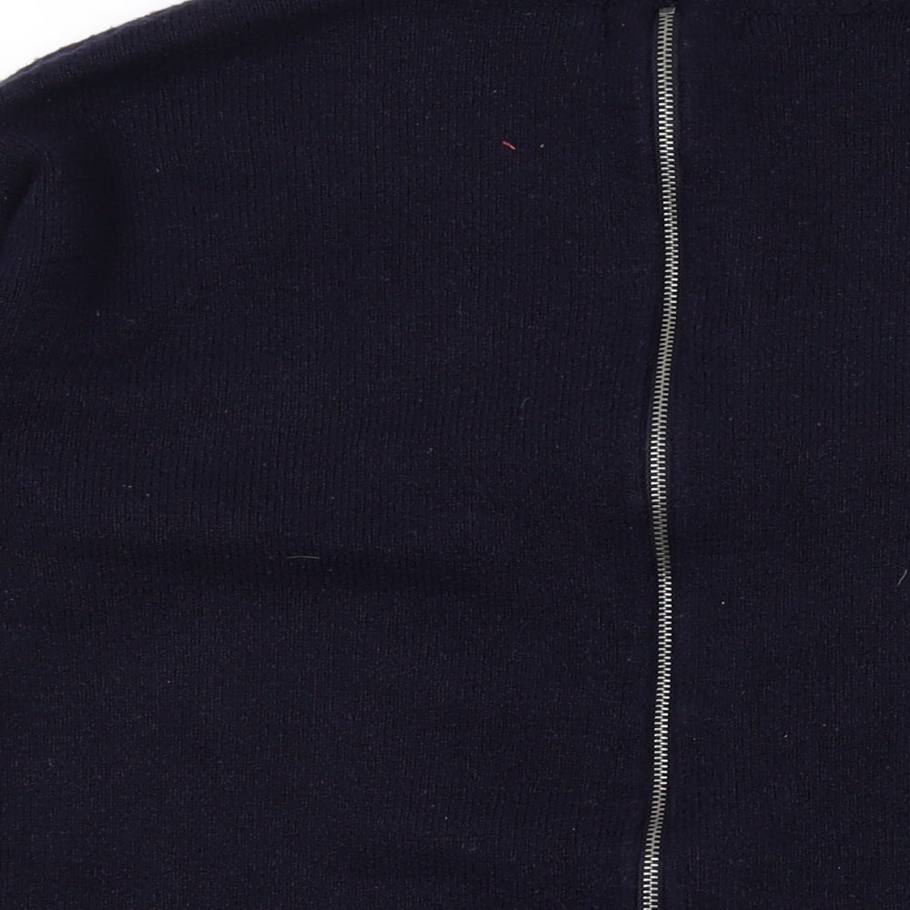 Red Herring Womens Blue Mock Neck Acrylic Pullover Jumper Size 12