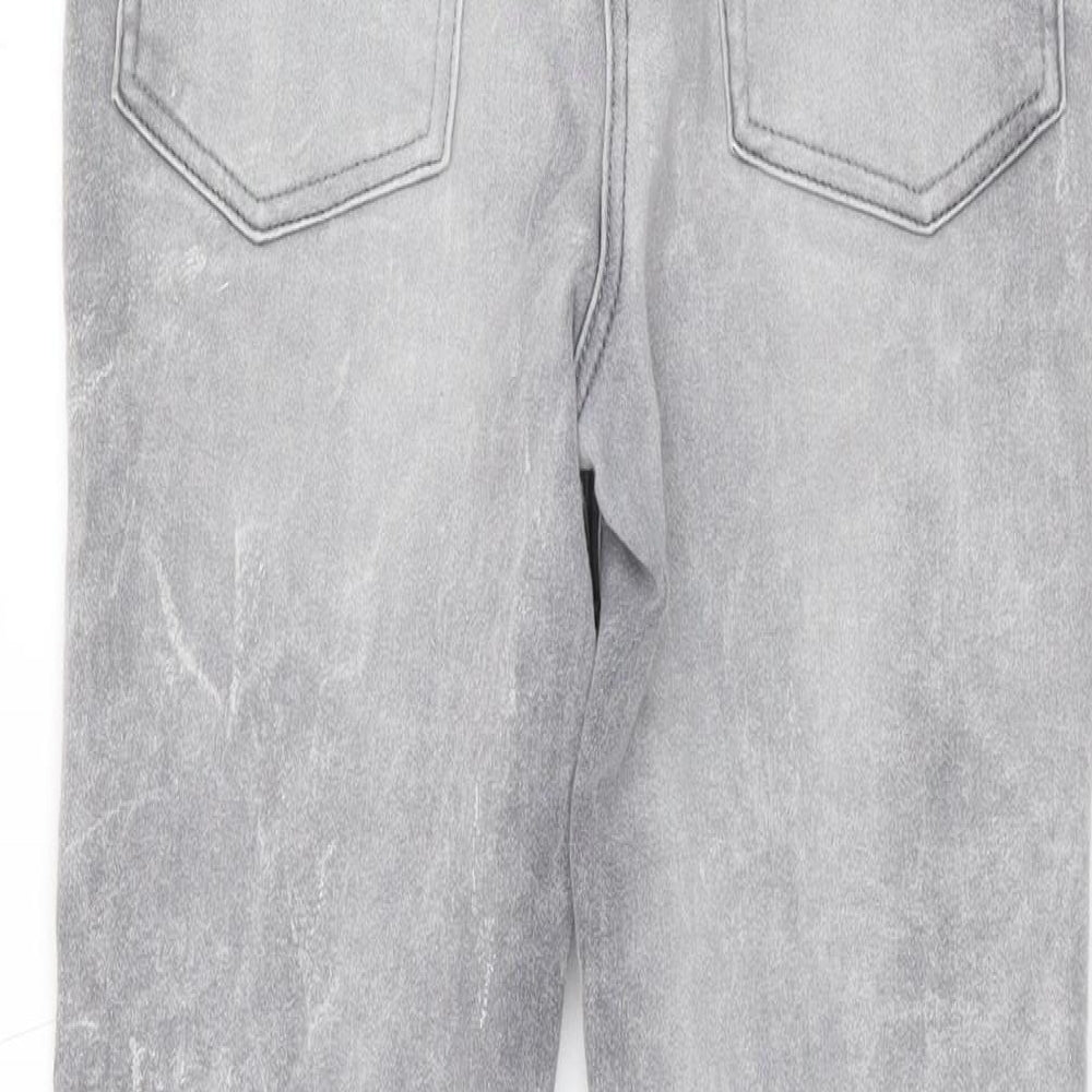 Next Girls Grey Cotton Skinny Jeans Size 12 Years L26 in Regular Zip