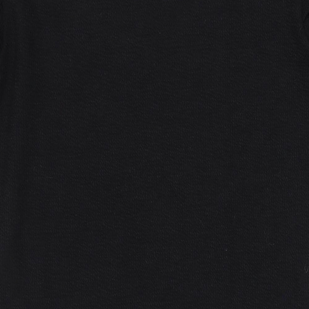 Mango Womens Black Polyester Mini Size L V-Neck Pullover