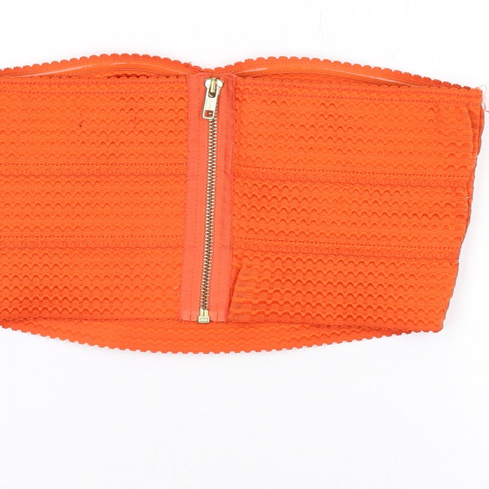 River Island Womens Orange Polyester Basic T-Shirt Size 8 Sweetheart