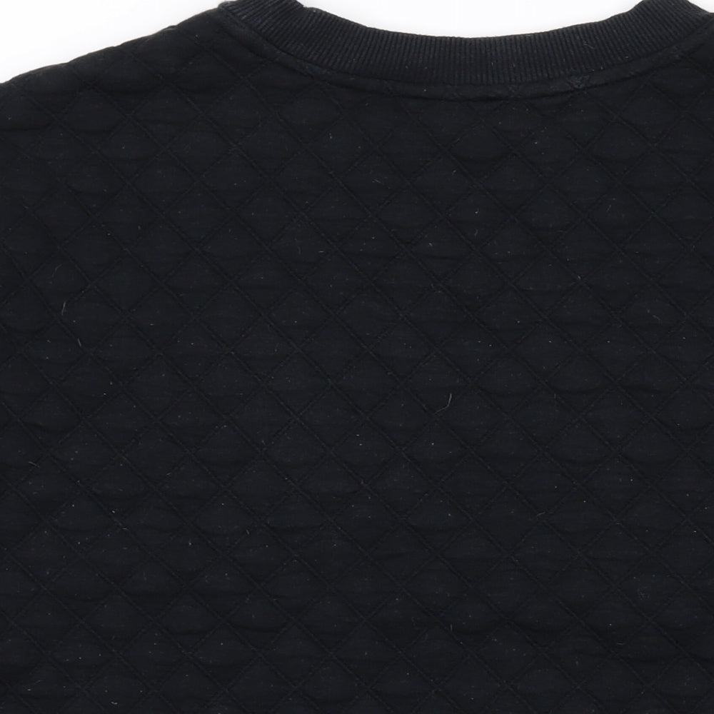 Marks & Spencer Womens Black Argyle/Diamond Polycotton Pullover Sweatshirt Size 12 Pullover
