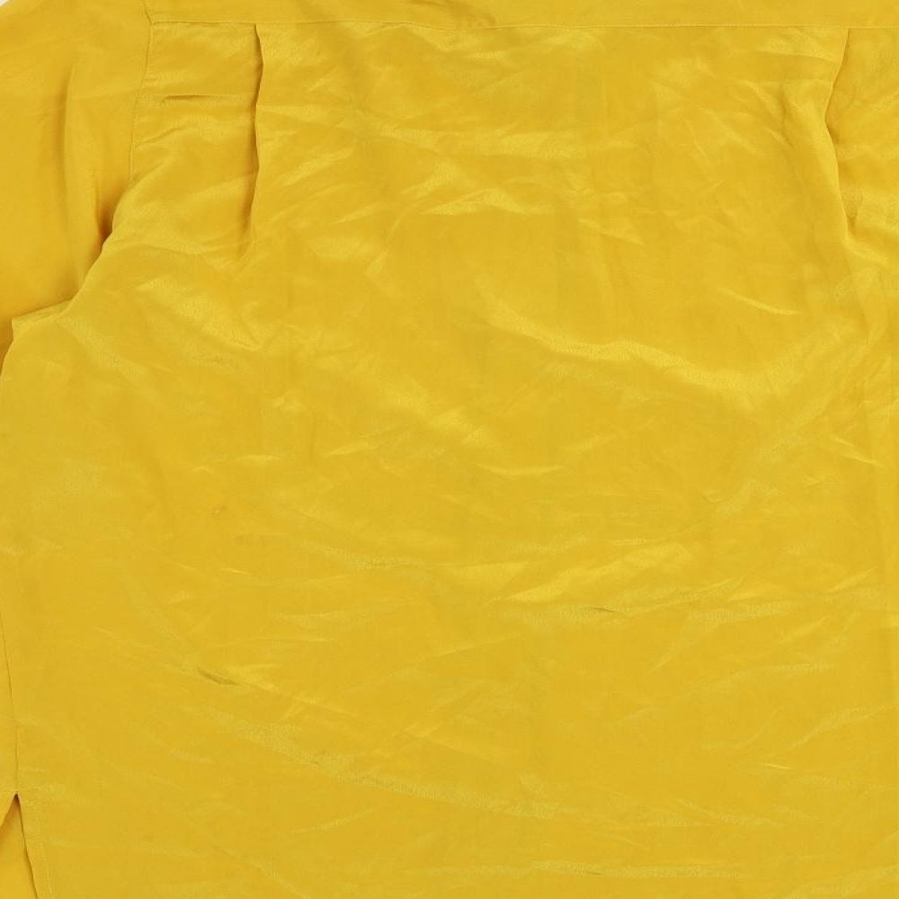 Principles Womens Yellow Polyester Tunic Button-Up Size 10 Collared