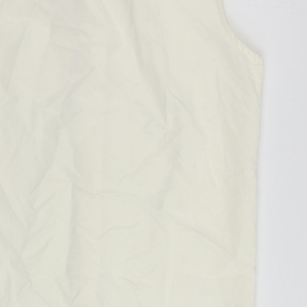 Marks & Spencer Womens Ivory Viscose Shirt Dress Size 10 Collared Button