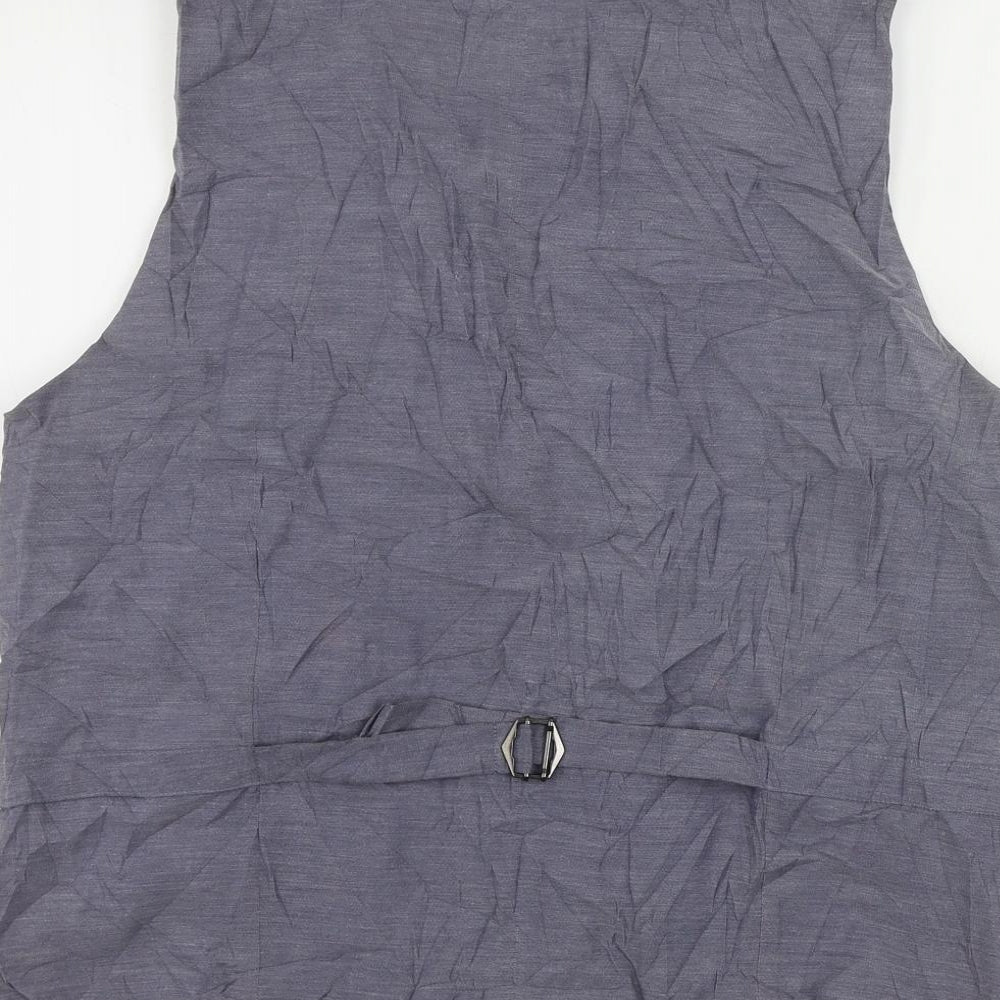 Marks & Spencer Mens Grey Polyester Jacket Suit Waistcoat Size 40 Regular