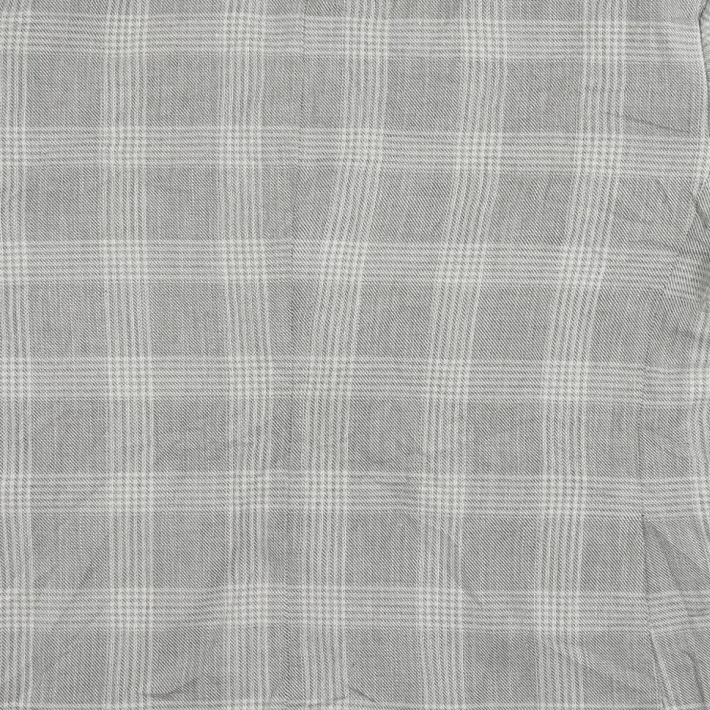 Marks & Spencer Mens Grey Plaid Polyester Jacket Suit Jacket Size 46 Regular