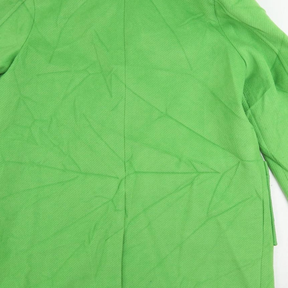 Marks & Spencer Womens Green Overcoat Coat Size 12 Button