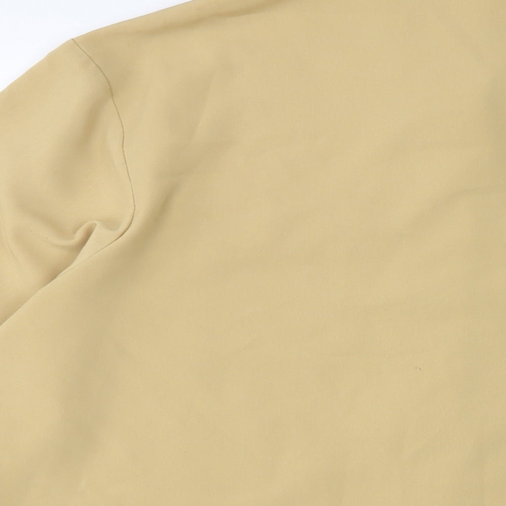 First Avenue Womens Yellow Polyester Basic Button-Up Size 14 Collared