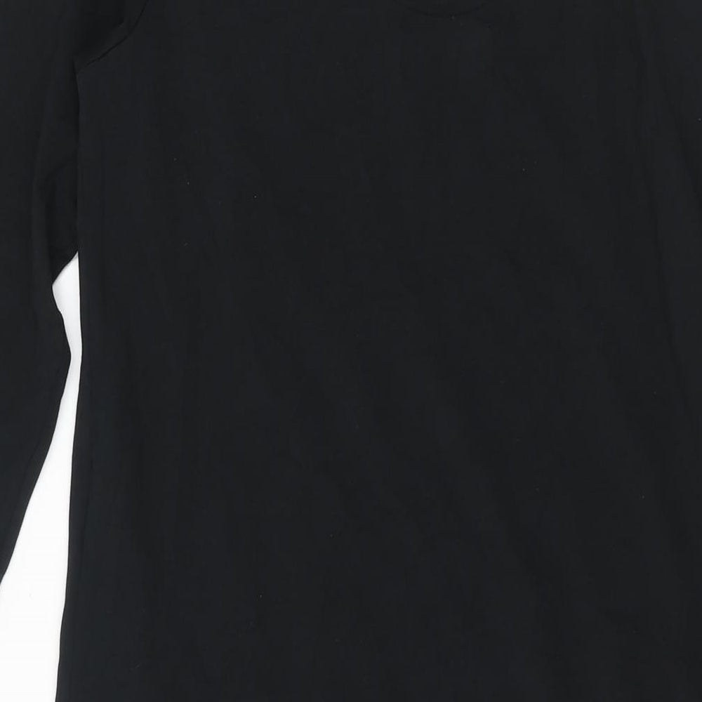 Mamalicious Womens Black Cotton Shift Size M V-Neck Tie - Frill Hem