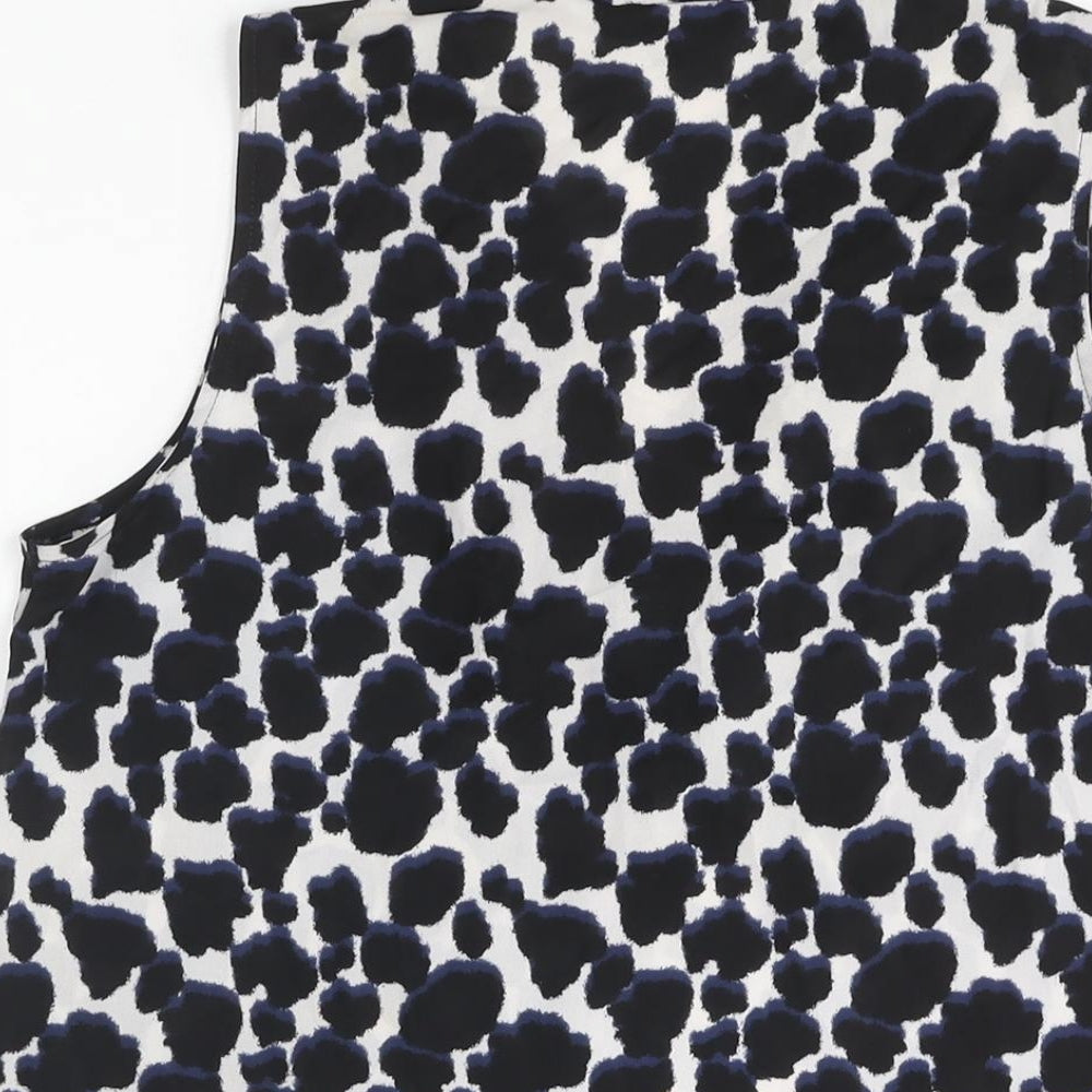 NEXT Womens Black Geometric Polyester Camisole Blouse Size 10 V-Neck
