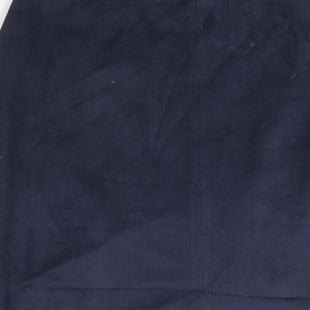 Marks & Spencer Womens Blue Polyester A-Line Skirt Size 12 Zip