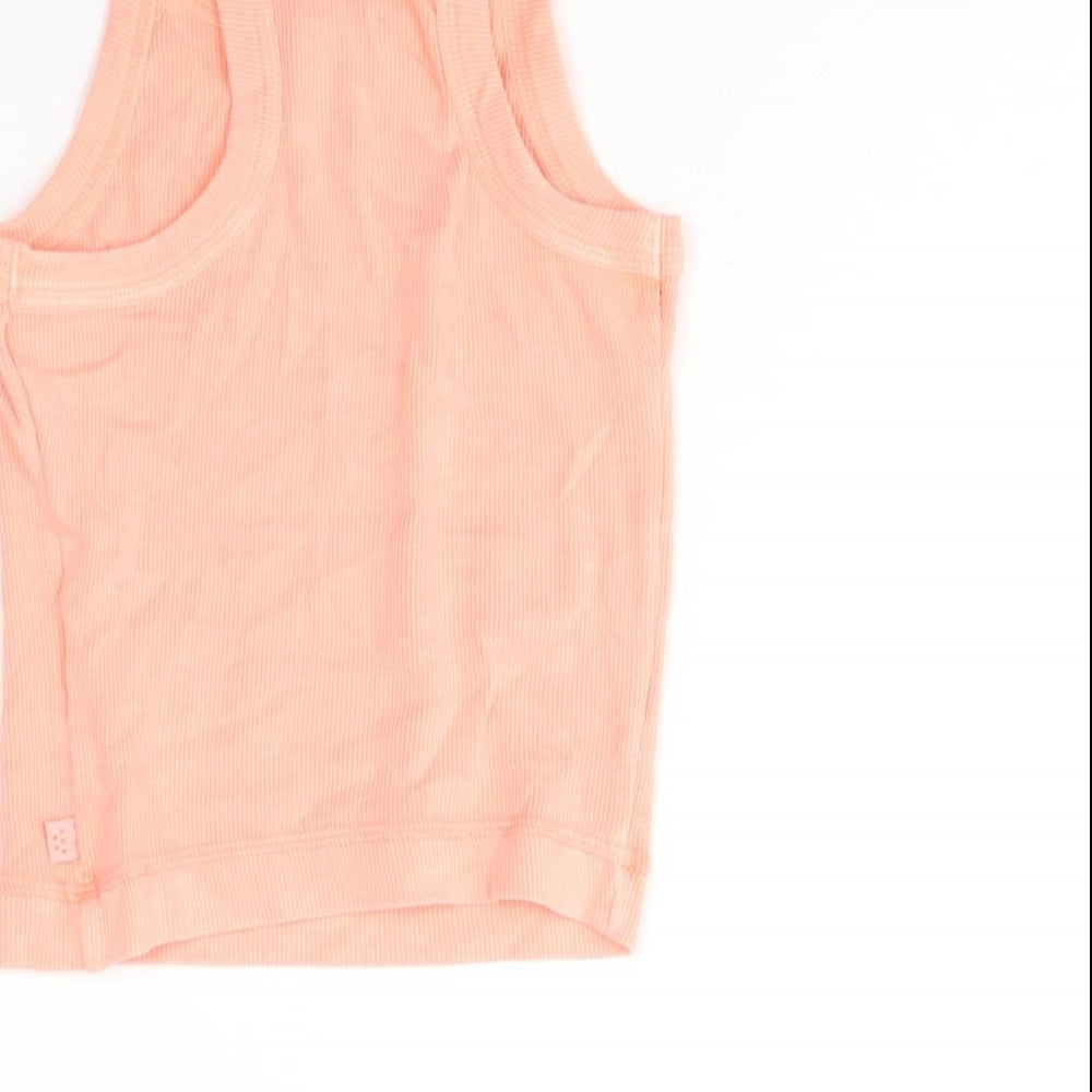 Marks & Spencer Womens Pink Cotton Basic Tank Size XS Round Neck