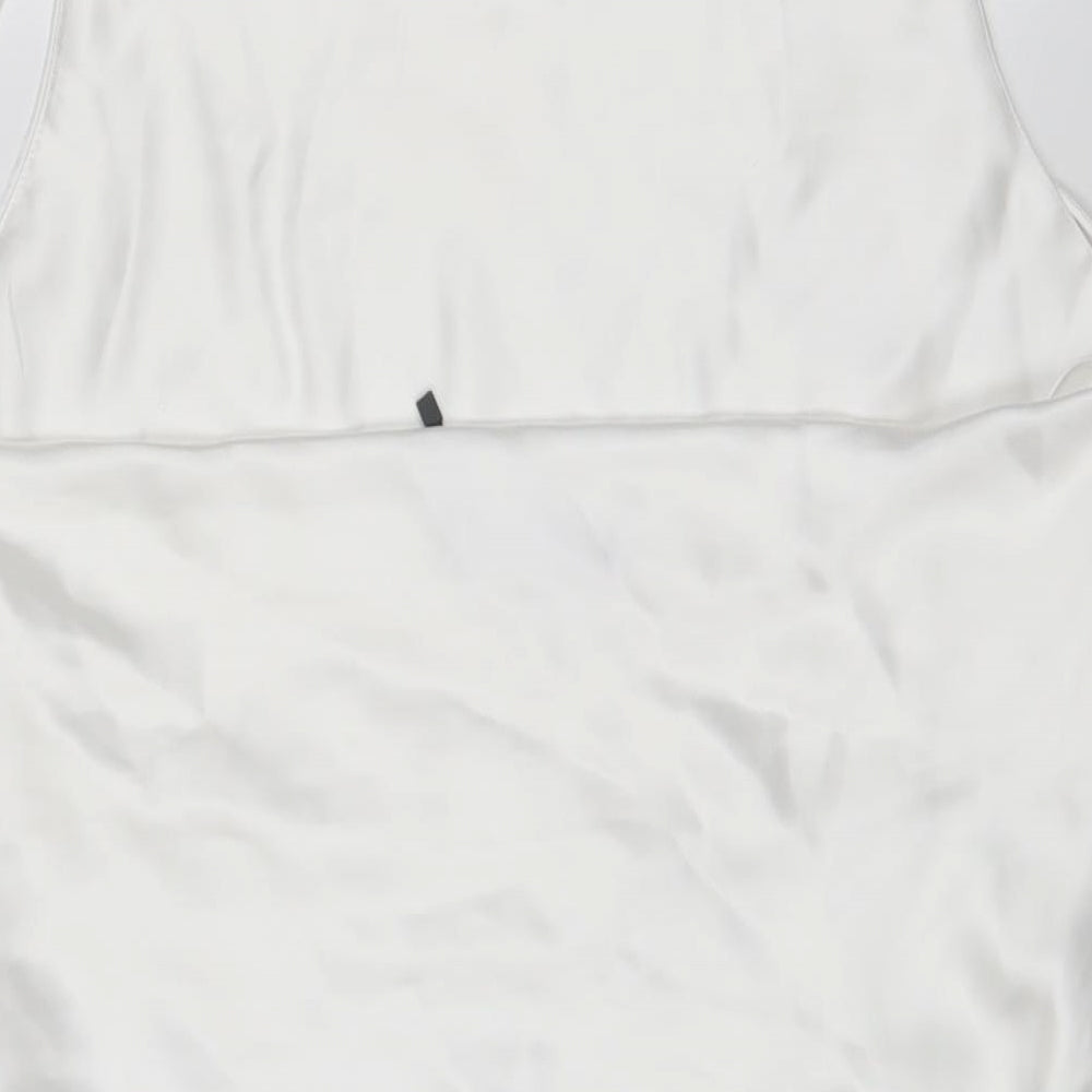 Zara Womens White Polyester A-Line Size M Square Neck Pullover - Crossback