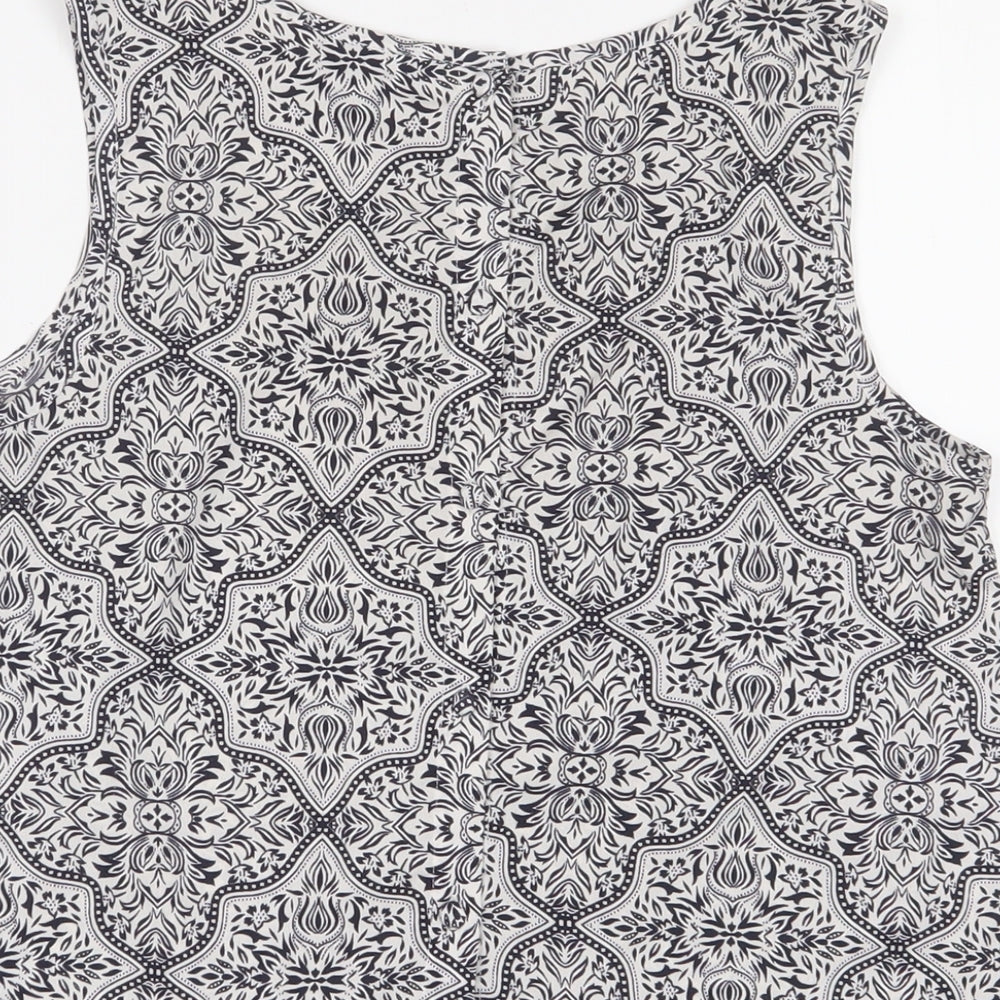 New Look Womens Blue Fair Isle Polyester Basic Tank Size 10 Boat Neck - Embroidered