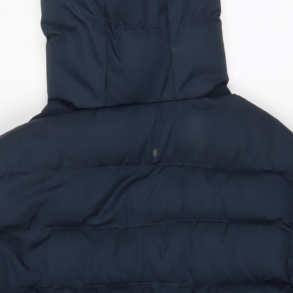 Brave Soul Mens Blue Quilted Coat Size XS Zip