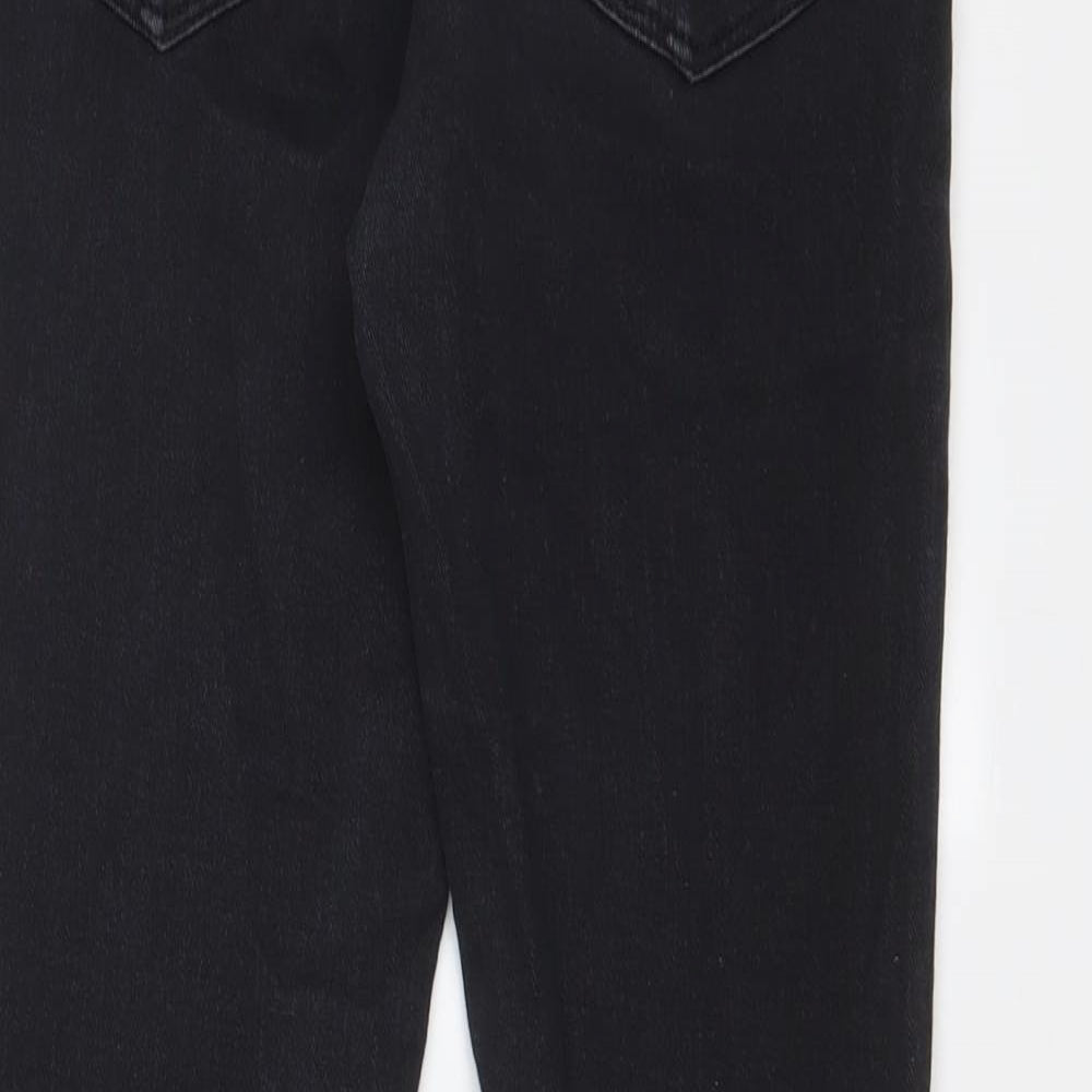 Topshop Womens Black Cotton Skinny Jeans Size 10 L27 in Regular Zip