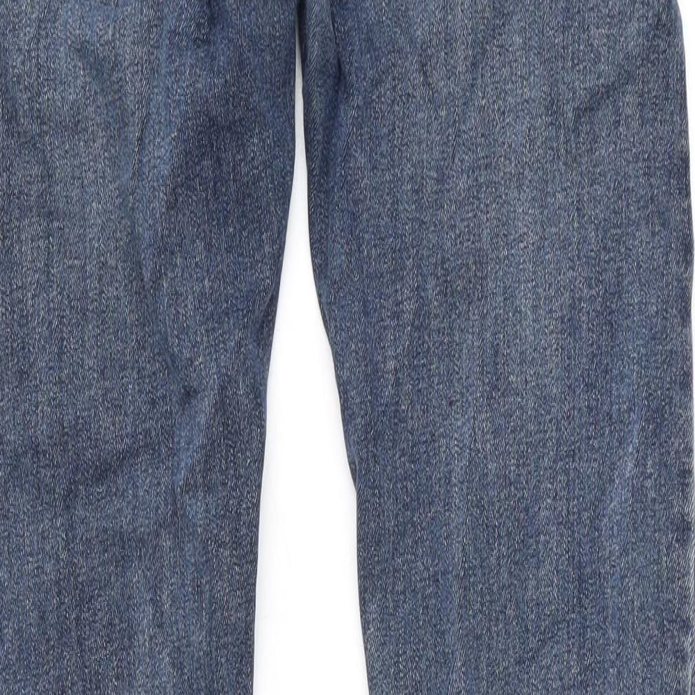 Topman Mens Blue Cotton Skinny Jeans Size 28 in L30 in Regular Button