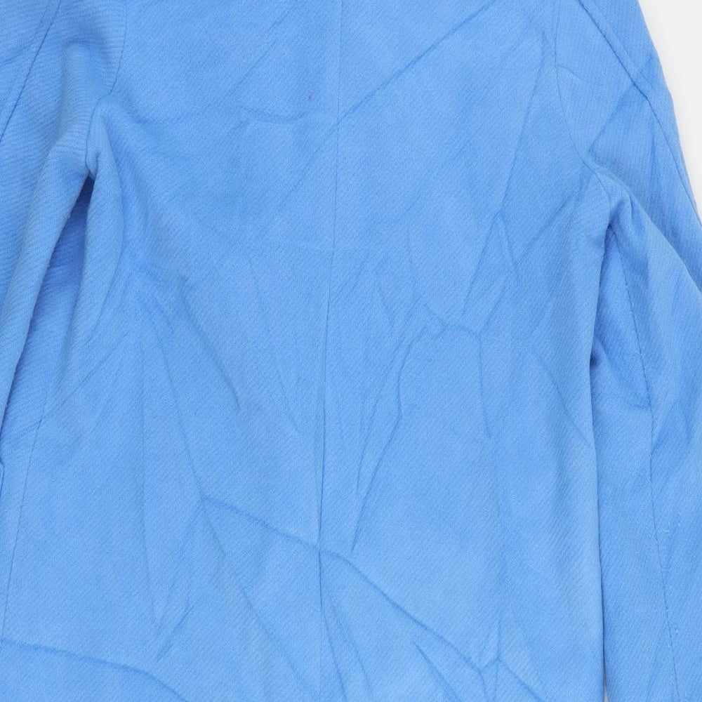 Marks & Spencer Womens Blue Overcoat Coat Size 12 Button