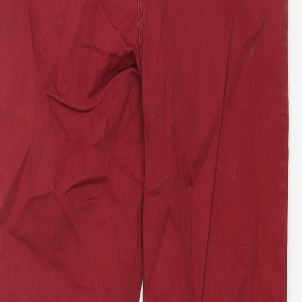 Papaya Womens Red Cotton Skinny Jeans Size 10 L27 in Regular Zip