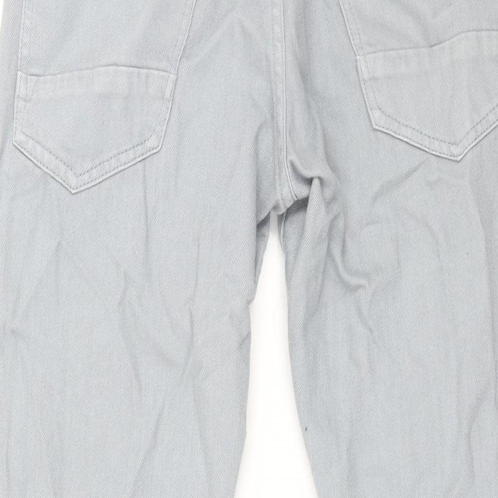Topman Womens Blue Cotton Straight Jeans Size 30 L29 in Regular Zip