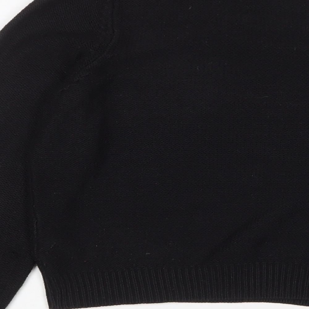 H&M Womens Black Crew Neck Acrylic Pullover Jumper Size 12