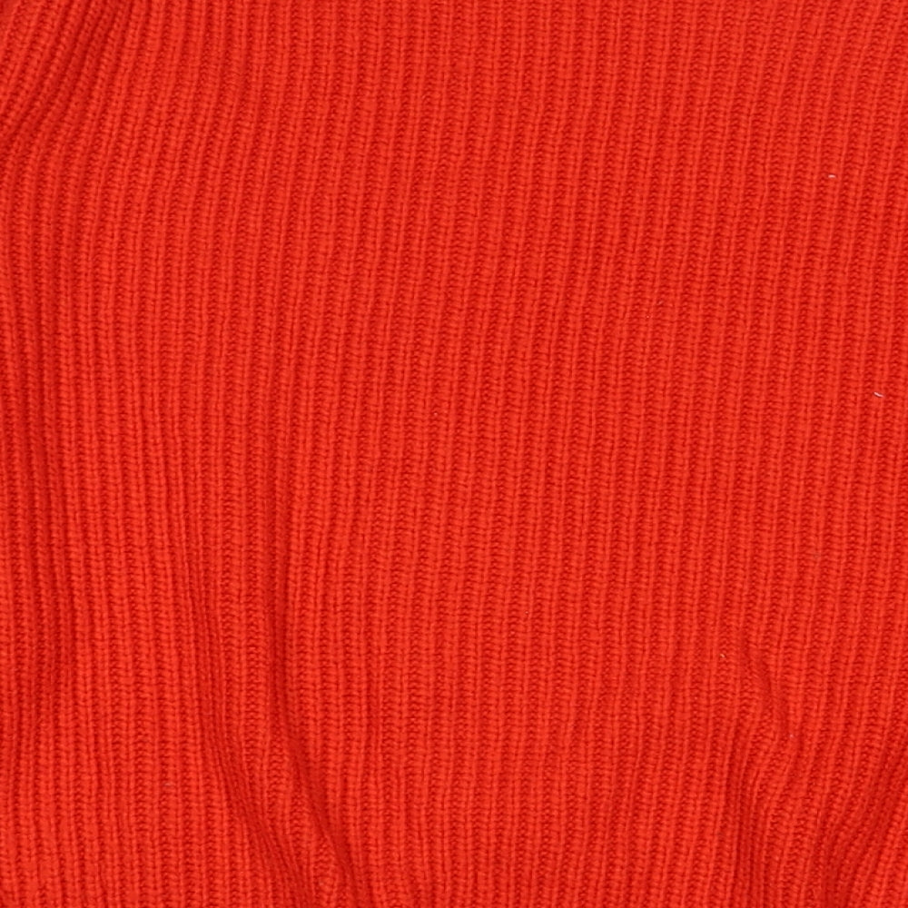 H&M Womens Red Round Neck Acrylic Pullover Jumper Size M