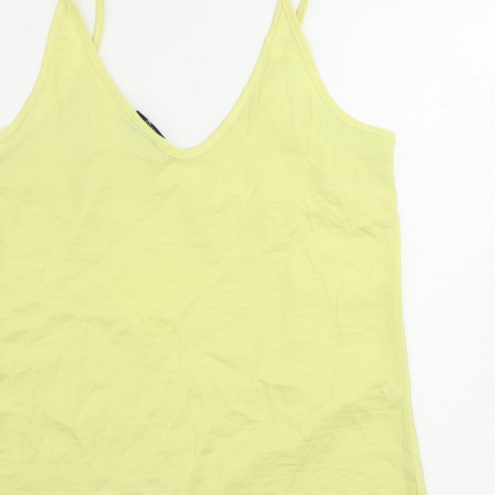 VILA Womens Yellow Polyester Camisole Tank Size M V-Neck