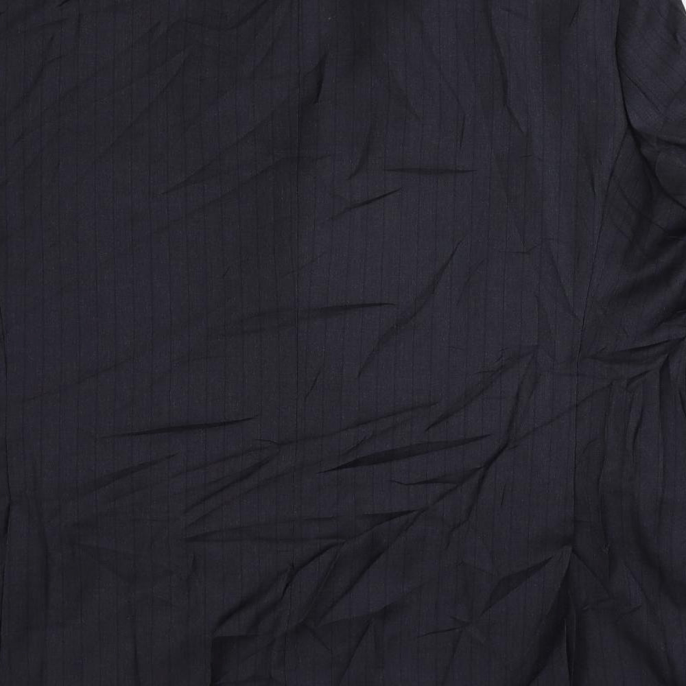 Marks & Spencer Mens Blue Striped Polyester Jacket Suit Jacket Size 48 Regular