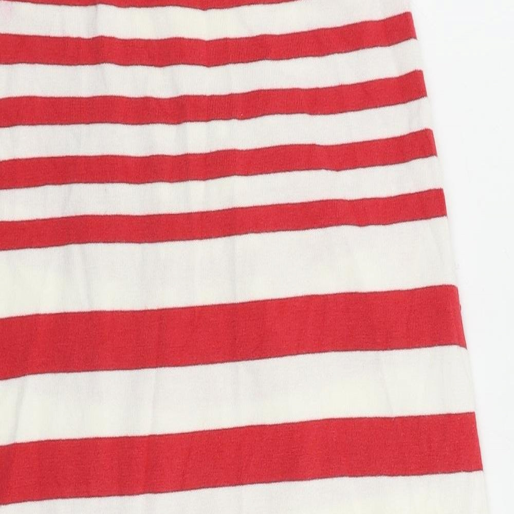 Zingara Womens Red Striped Viscose Basic Tank Size 10 Scoop Neck