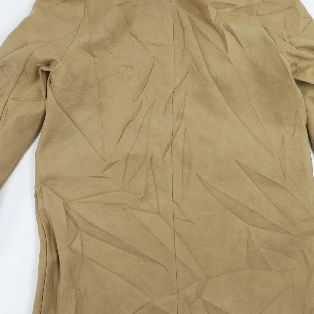 Marks & Spencer Womens Beige Overcoat Coat Size 10 Button