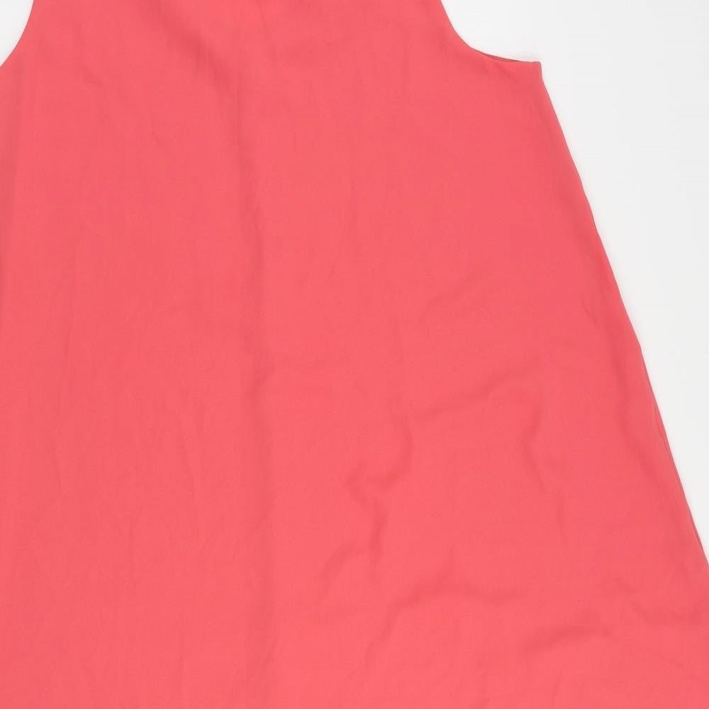 Darling Womens Pink Polyester Trapeze & Swing Size L V-Neck Button - Embellished