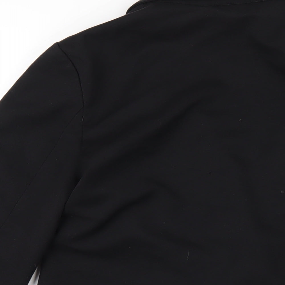 H&M Womens Black Polyester Jacket Blazer Size 10