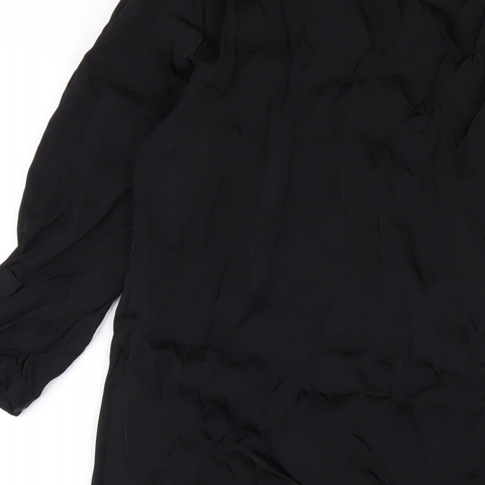 H&M Womens Black Polyester A-Line Size 6 Boat Neck Pullover