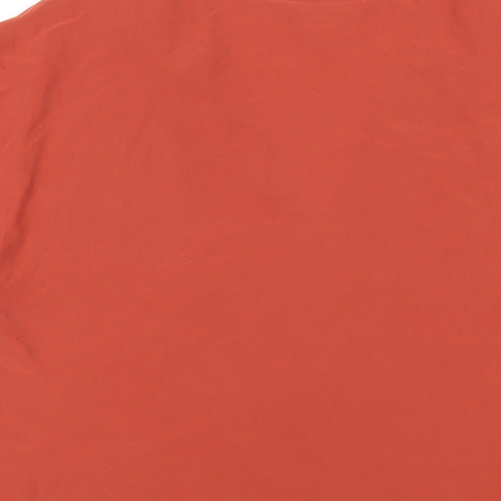 NEXT Womens Orange Modal Basic T-Shirt Size 8 V-Neck