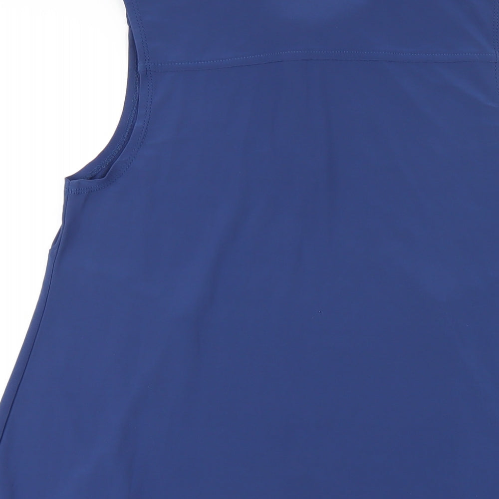 Attitudes Womens Blue Polyester A-Line Size XS V-Neck Pullover