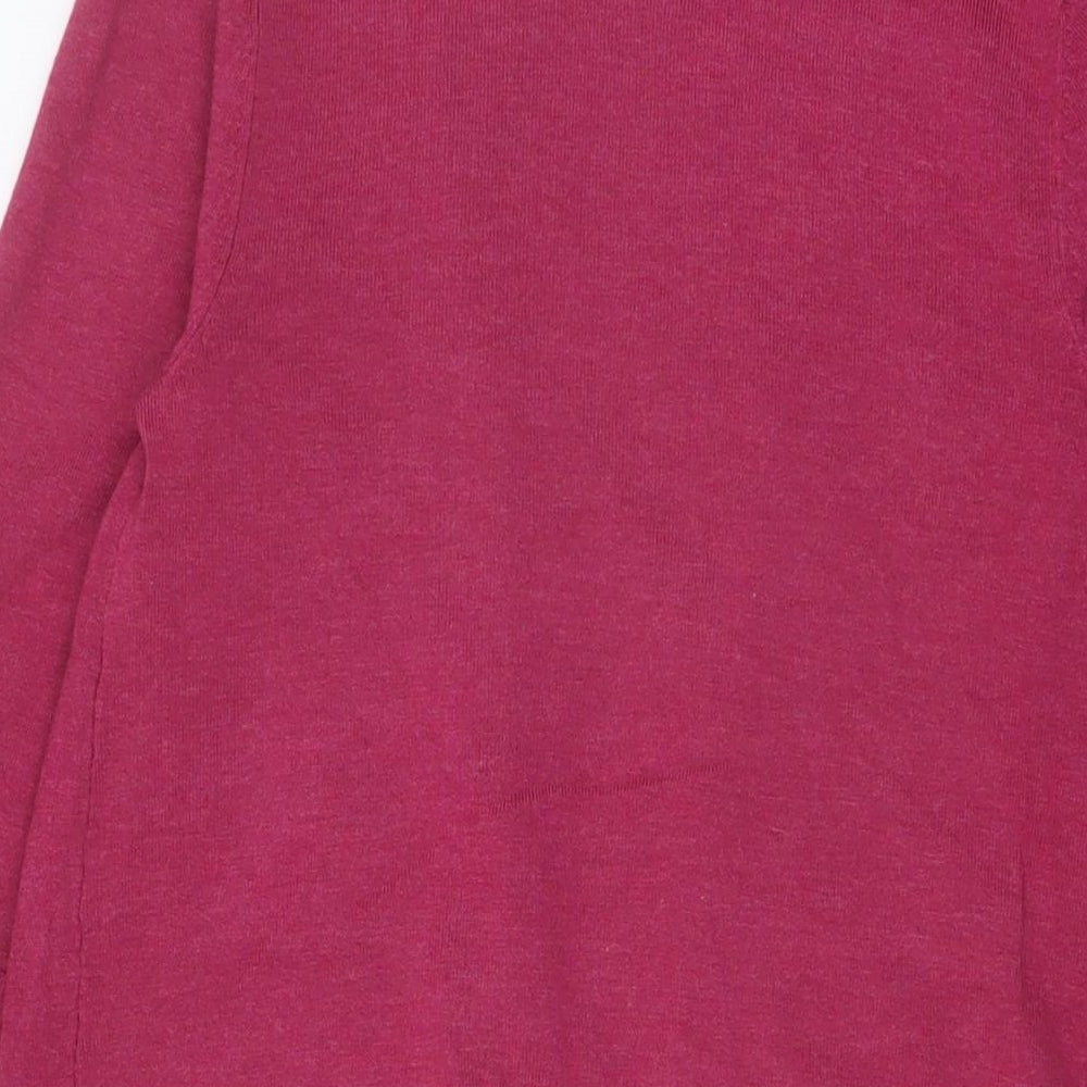 M&Co Womens Purple V-Neck Viscose Cardigan Jumper Size 12