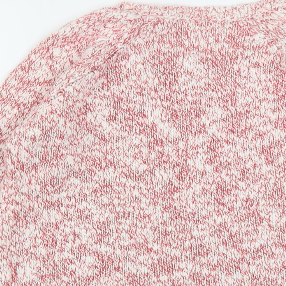 Wallius Womens Red Round Neck Cotton Pullover Jumper Size S