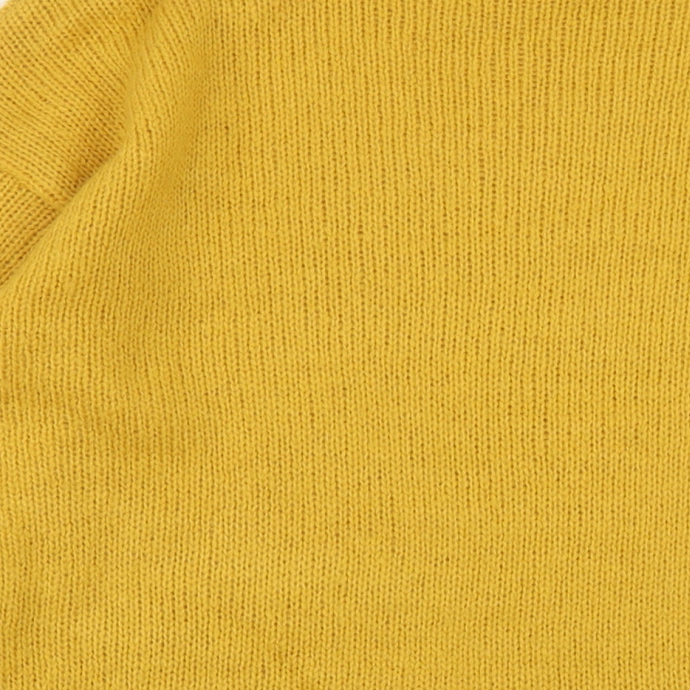 New Look Womens Yellow Round Neck Acrylic Pullover Jumper Size L