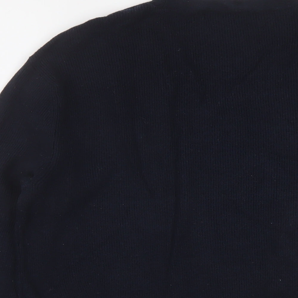 Marks & Spencer Womens Blue V-Neck Viscose Pullover Jumper Size S