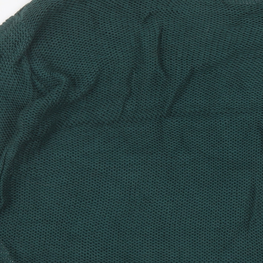 Cream Womens Green Round Neck Viscose Pullover Jumper Size M