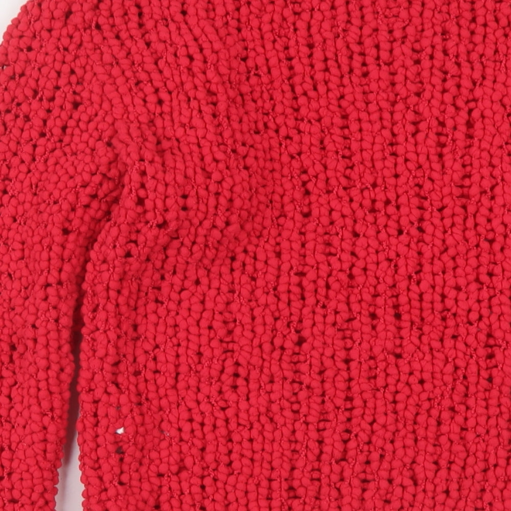 H&M Womens Pink Round Neck Polyester Pullover Jumper Size L