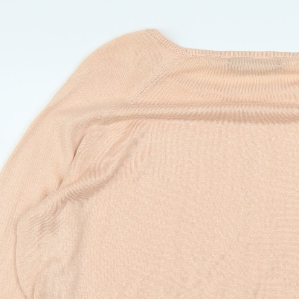 Marks & Spencer Womens Pink Round Neck Viscose Pullover Jumper Size M