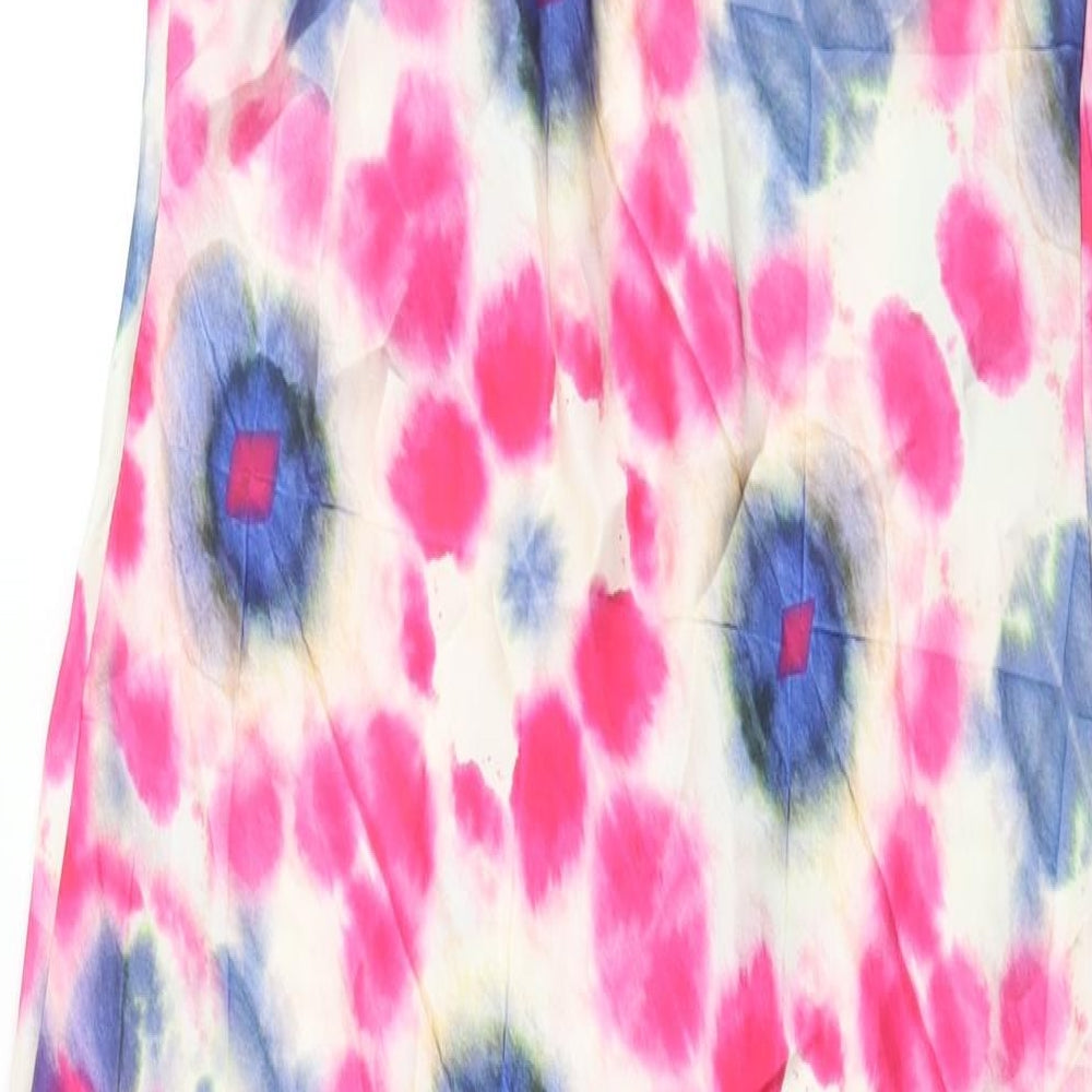 Zara Womens Multicoloured Geometric Polyester Maxi Size M Halter Pullover