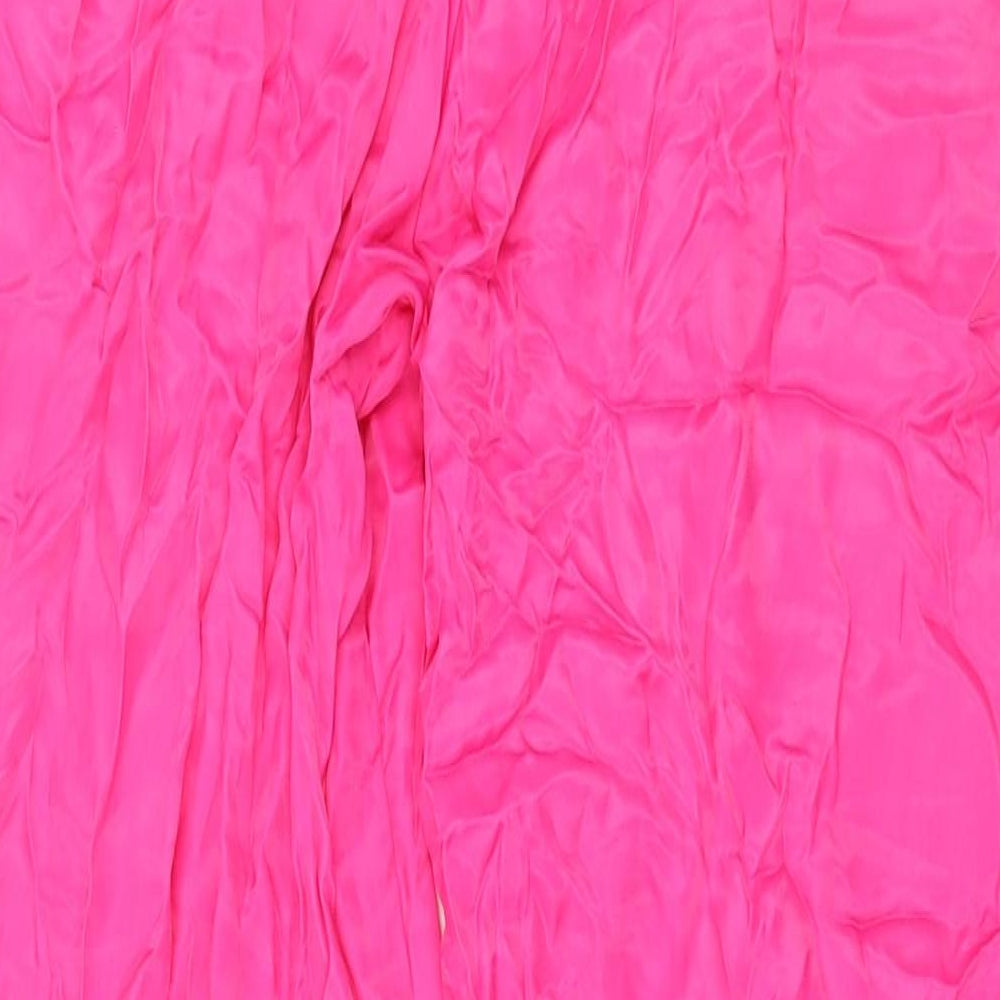 Zara Womens Pink Viscose Trousers Size M L32 in Regular Zip
