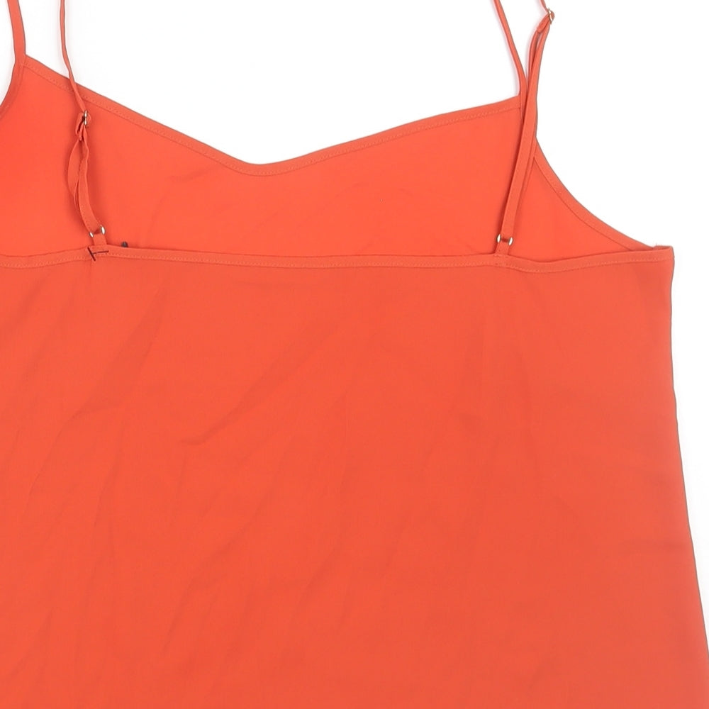 Marks & Spencer Womens Orange Polyester Camisole Blouse Size 10 V-Neck