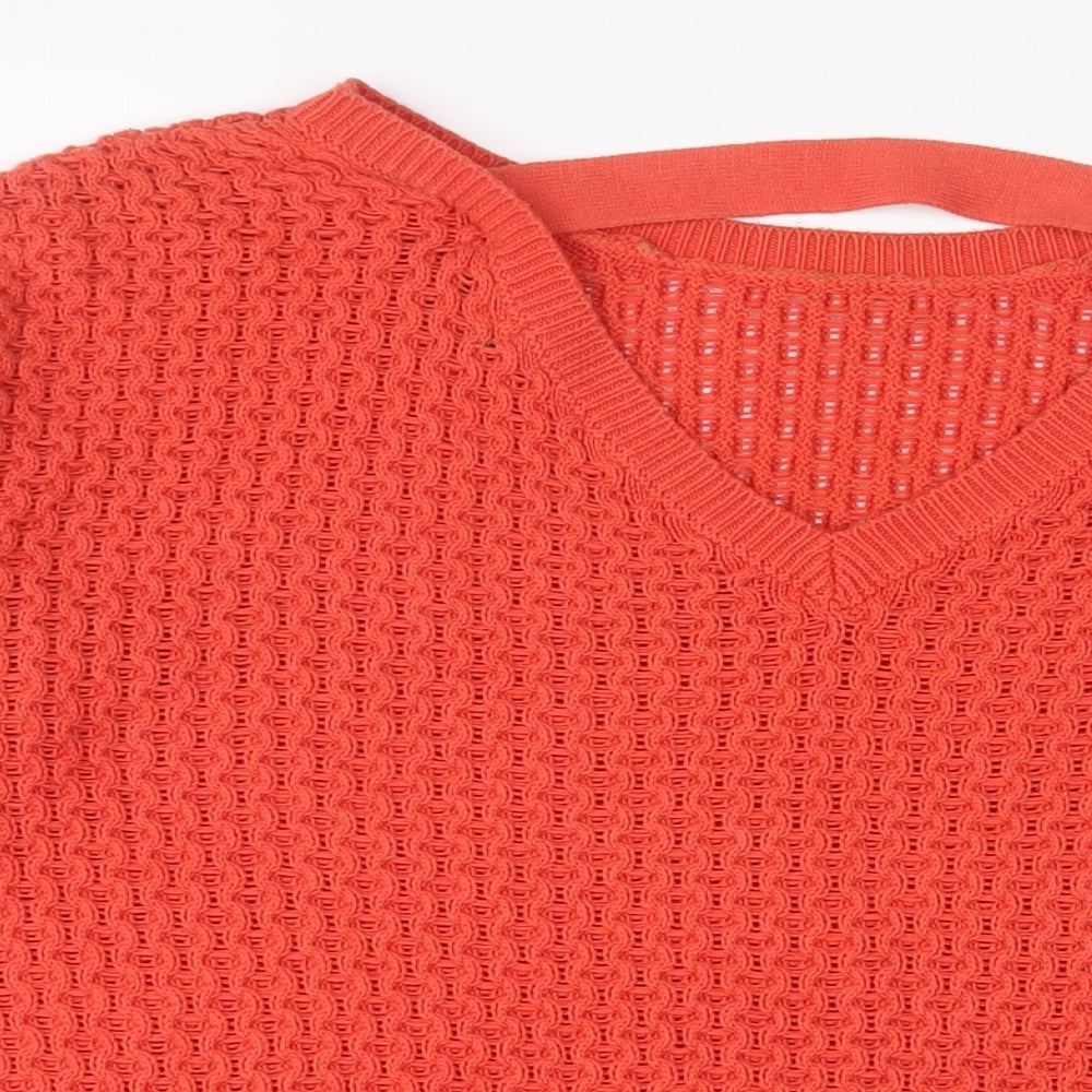 New Look Womens Red Boat Neck Acrylic Pullover Jumper Size 12