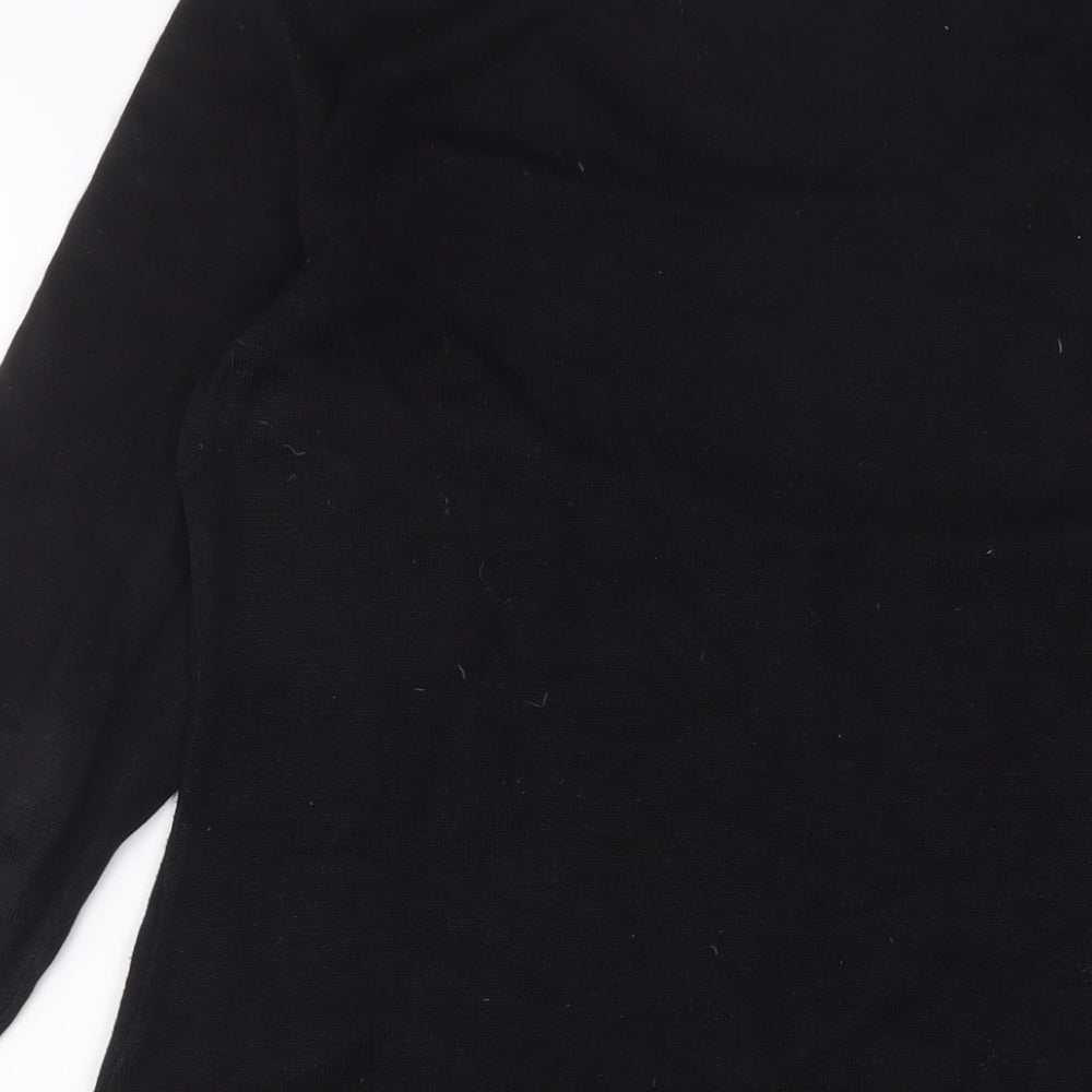 Peruvian Connection Womens Black Cotton Jumper Dress Size M Scoop Neck Pullover